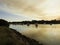 Port with beautiful water texture with sunset clouds, Sydney, Australia.