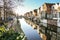 Port and canal embankment in the Dutch town of Gorinchem