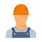 Port cargo worker icon, flat style