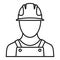 Port cargo worker icon, outline style