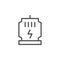 Port charger line outline icon
