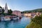 Port and church landscape at Veli losinj