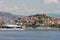 Port city Kavala, landmark attraction in Greece, and the fortress on top of the hill