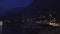 Port in the city of Makarska at night view of yachts