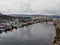 Port, cove and beach in the estuary called Ria de Vigo. In Galicia Northwest Spain.