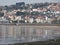 Port, cove and beach in the estuary called Ria de Vigo. In Galicia Northwest Spain.