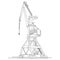 Port crane outline for loading and unloading cargo ships isolated