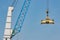 Port crane for transipment of freight containers