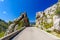 Port de Sa Calobra - beautiful coast street and landscape of  Mallorca, Spain