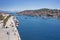 Port and embankment from the fortress of the city of Trogir.