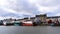 Port-en-Bessin-Huppain, France, Timelapse - The Harbour of Port en Bessin and the fishing boats during a cloudy day