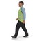 Port Engineer In High Visisbility Jacket Walking Pose On White Background. 3D Illustration