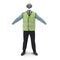 Port Engineer Uniform With Hardhat 3D Illustration