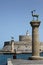 Port entrance into the harbor of Rhodes