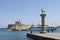 Port entrance into the harbor of Rhodes