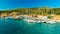 Port Fiskardo on Kefalonia island, Greece.