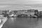 Port Grimaun in black and white