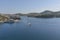Port of Gruz with ships, Adriatic Sea. Panorama foto with sea landscape