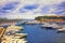 Port Hercule marina, luxury ships and cruise liner and palace on