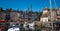 Port of Honfleur, France with boats and medieval town houses in the old town harbour.