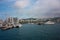 The port of Ibiza in Eivissa where boats and yachts are anchored in the VIP area of â€‹â€‹the Balearic island in the blue water