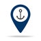 port location in blue map pin icon. Element of map point for mobile concept and web apps. Icon for website design and development,