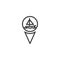 Port location pin line icon