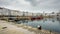 Port marina and buildings in center of Coruna Spain