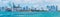 Port of Miami with cruise ships and cargo ships panorama view, Florida, USA