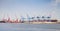 Port of Naples, cityscape with container cranes