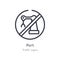 port outline icon. isolated line vector illustration from traffic signs collection. editable thin stroke port icon on white