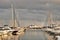 Port parking fishing yachts and boats in Cambrils Spain