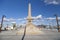 Port promenade,obelisk, monument, tribute to corsairs in Ibiza,