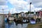 Port at the River Trave in the Old Town of Travemuende at the Baltic Sea, Schleswig - Holstein