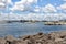 Port and small boats summer landscape photography