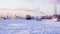 The port of St Petersburg in the winter