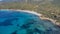 Port of teulada and aerial view of porto tramatzu beach