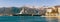 Port in Tivat city with mountain background. Montenegro