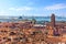 Port of Venice and city roofs from the Campanile of Basilica San Marco