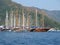 Port with yachts in marmaris turkish resort