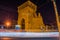 Porta San Felice at night with its lighting in Bologna, Emilia-Romagna, Italy
