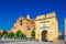 Porta Santa Maria o Porta Garibaldi gate and Cathedral Santa Maria Assunta Duomo catholic church in Chioggia