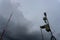 Portable Automatic Weather Station at Ngurah Rai airport under the scary dark Cumulonimbus clouds. This tool has a function to