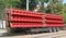 Portable bleachers on a truck