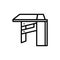 Portable book table line color icon. Isolated vector element.