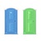 Portable chemical dry bio toilets realistic vector illustration.