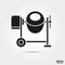 Portable concrete mixer vector icon