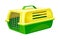 Portable Crate with Handle and Hinged Roof as Pet Carrier for Transporting Small Animals Vector Illustration