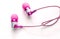 Portable cute pink headphones for smart work online meetings and conference calls, devices for girls