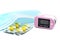 Portable digital fingertip pulse oximeter, pills and Medical disposable mask